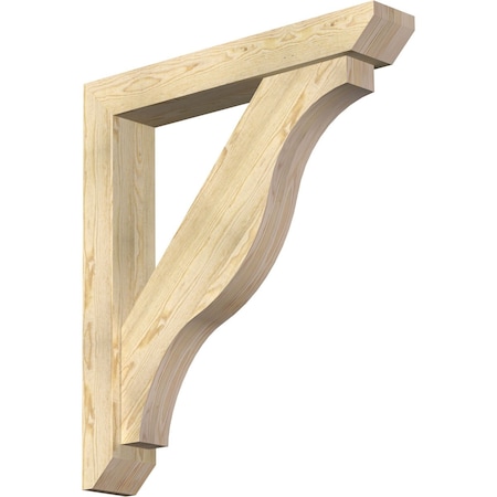 Ekena Millwork Funston Slat Rough Sawn Bracket w/ Offset Brace, Douglas Fir, 6"W x 36"D x 40"H BKT0604X36X40FST06RDF
